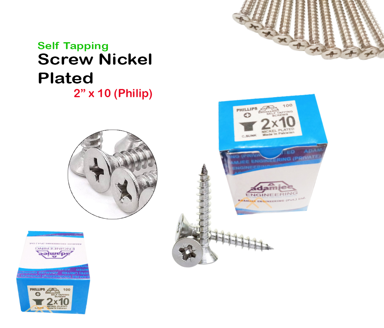 Self Tapping Screw Nickel Plated 2 x 10(Philip)